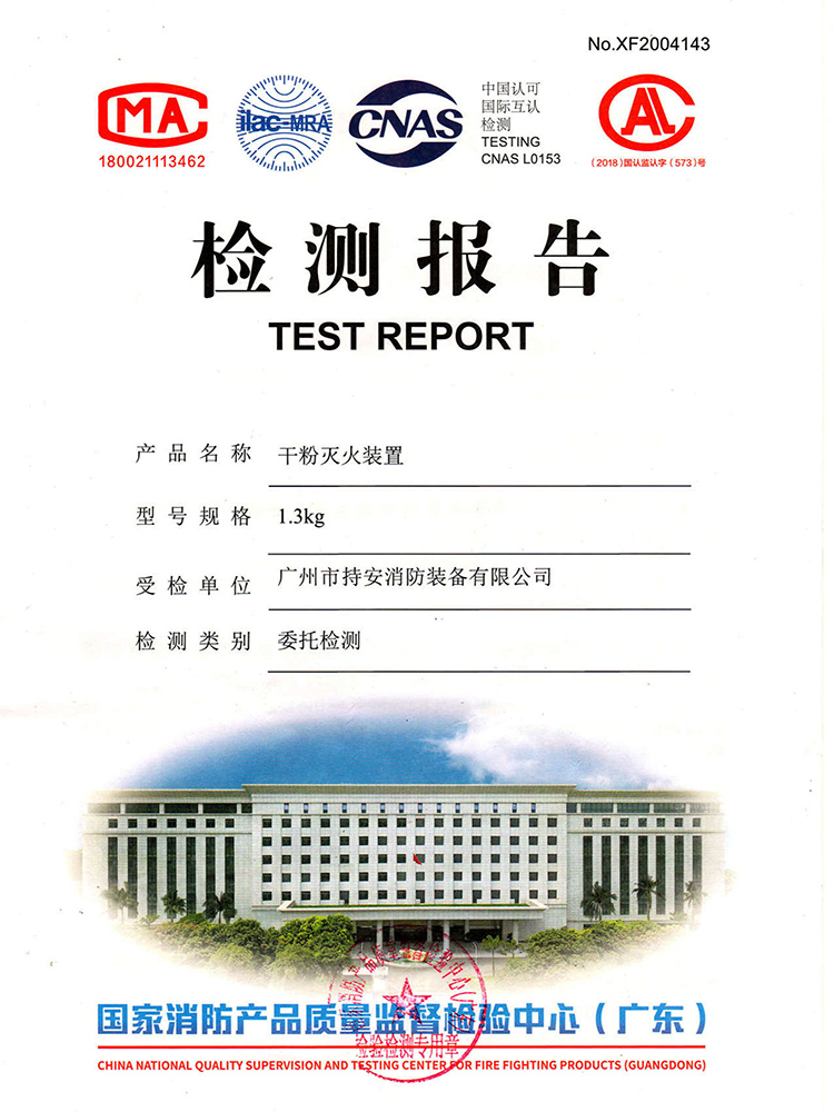 The Inspection Report of Dry Powder Automatic Fire Extinguishing Ball.